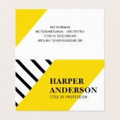 Vet Abstract Geel & Zwarte Streep Visitekaartje (Buitenkant ongevouwen)