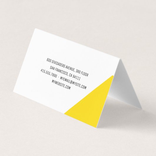 Vet Abstract Geel & Zwarte Streep Visitekaartje (Achterkant)