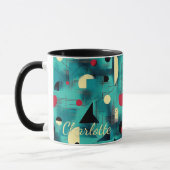 Vet Abstract geometrisch - gepersonaliseerd Blauwg Mok (Links)