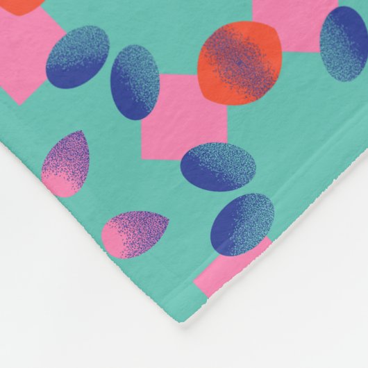Vet Abstract geometrisch patroon in roze en blauw Fleece Deken (Hoek)