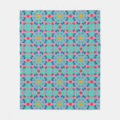 Vet Abstract geometrisch patroon in roze en blauw Fleece Deken (Voorkant)