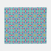 Vet Abstract geometrisch patroon in roze en blauw Fleece Deken (Voorkant (Horizontaal))