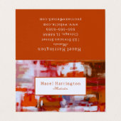 Vet Abstract Gevouwen Visitekaartje Aanpassen Rood (Buitenkant ongevouwen)