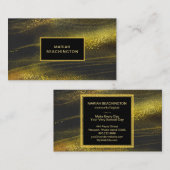 ** Vet Abstract Goudstof en Zwart Spannend Visitekaartje (Voorkant / Achterkant)