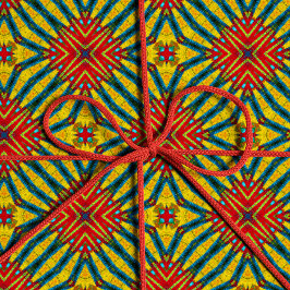 Vet Abstract Hippie Red Yellow Blue Ethnic Tribal Cadeaupapier