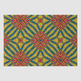 Vet Abstract Hippie Red Yellow Blue Ethnic Tribal Tissuepapier