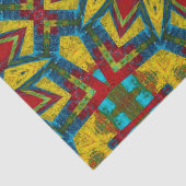 Vet Abstract Hippie Red Yellow Blue Ethnic Tribal Tissuepapier (Detail)