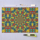 Vet Abstract Hippie Red Yellow Blue Ethnic Tribal Tissuepapier (Craft)