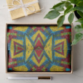 Vet Abstract Hippie Red Yellow Blue Ethnic Tribal Tissuepapier (Geschenk)