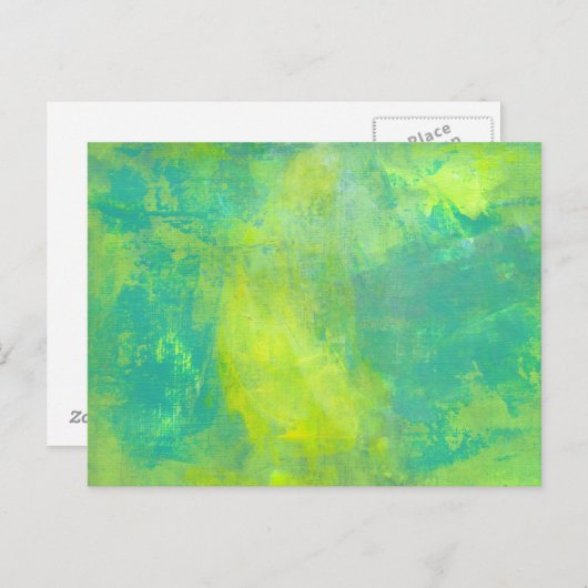 Vet Abstract in groen en geel Briefkaart (Voorkant / Achterkant)