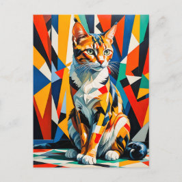 Vet Abstract kattenkunstwerk Briefkaart