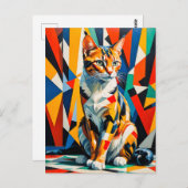 Vet Abstract kattenkunstwerk Briefkaart (Voorkant / Achterkant)
