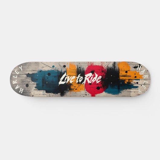 Vet Abstract kleurenblok - Live to Ride-ontwerp Persoonlijk Skateboard (Horizontaal)