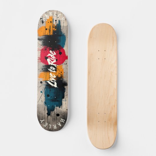 Vet Abstract kleurenblok - Live to Ride-ontwerp Persoonlijk Skateboard (Voorkant)