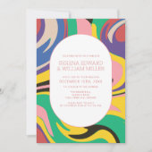 Vet Abstract Kleurrijke Artsy Bruiloft Kaart (Voorkant)