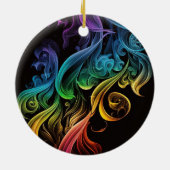 Vet Abstract kleurrijke regenboogroker Elegant Keramisch Ornament (Achterkant)