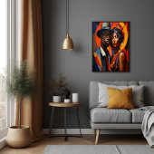 Vet Abstract Kubisme Paar Portret - Moderne Kunst Perfect Poster