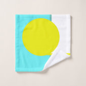 Vet Abstract Kunstcirkel Turquoise Green Yellow Bad Handdoek (Wasdoekje)