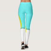 Vet Abstract Kunstcirkel Turquoise Green Yellow Leggings (Achterkant)