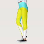Vet Abstract Kunstcirkel Turquoise Green Yellow Leggings (Links)
