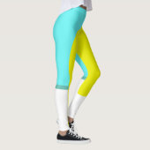 Vet Abstract Kunstcirkel Turquoise Green Yellow Leggings (Rechts)
