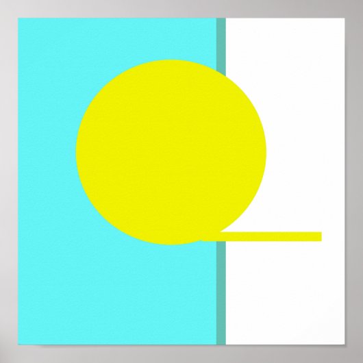 Vet Abstract Kunstcirkel Turquoise Green Yellow Poster (Voorkant)