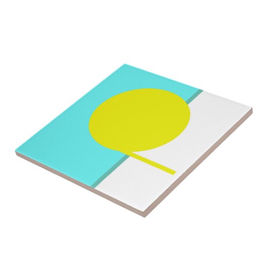 Vet Abstract Kunstcirkel Turquoise Green Yellow Tegeltje (Zijkant)