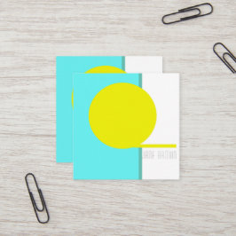 Vet Abstract Kunstcirkel Turquoise Green Yellow Vierkante Visitekaartje