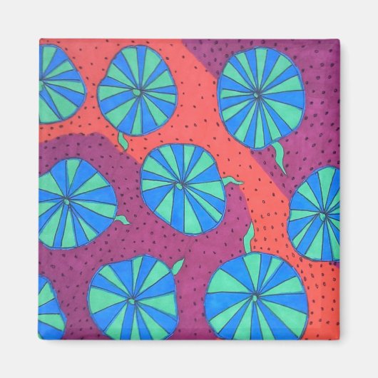 Vet Abstract kunstnet Magneet (Voorkant)