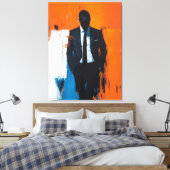 Vet Abstract Man in Suit Canvas Afdruk (Insitu (Slaapkamer))