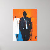 Vet Abstract Man in Suit Canvas Afdruk (Voorkant)