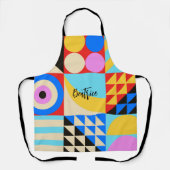Vet Abstract Modern Geometrisch Gepersonaliseerd Schort (Voorkant)
