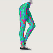 Vet abstract ontwerp rood groen leggings (Rechts)