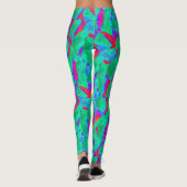 Vet abstract ontwerp rood groen leggings (Achterkant)