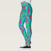Vet abstract ontwerp rood groen leggings (Links)