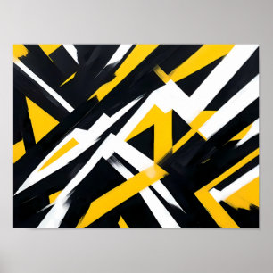 Vet Abstract - opvallende zwarte achtergrond Poster