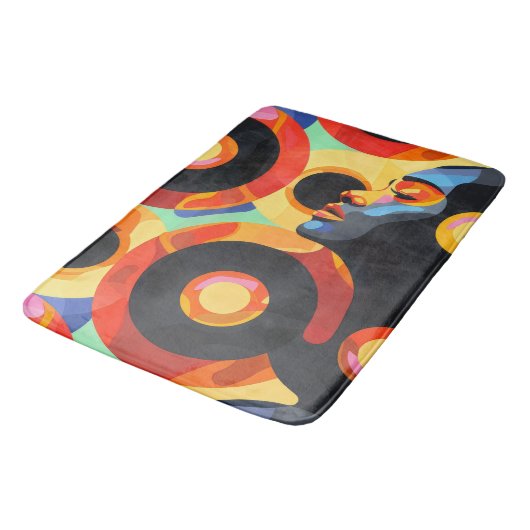 Vet abstract oranje geel badmat (Gekanteld)