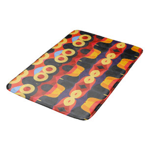 Vet abstract oranje geel badmat