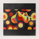 Vet abstract oranje geel legpuzzel (Horizontaal)