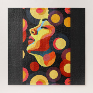 Vet abstract oranje geel legpuzzel