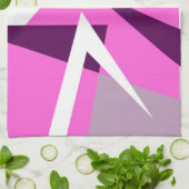 Vet Abstract Paars roze grijs wit Theedoek (Gevouwen)