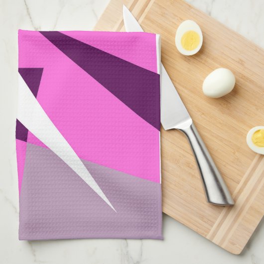 Vet Abstract Paars roze grijs wit Theedoek (Quarter Fold)