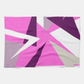 Vet Abstract Paars roze grijs wit Theedoek (Horizontaal)