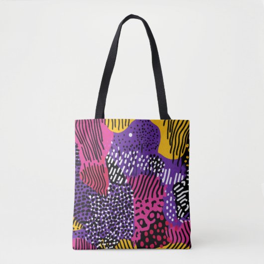 Vet Abstract patroon Canvas tas | Levendig modern (Voorkant)