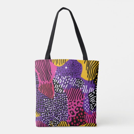 Vet Abstract patroon Canvas tas | Levendig modern (Achterkant)