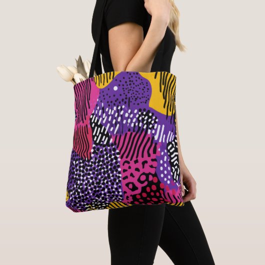 Vet Abstract patroon Canvas tas | Levendig modern (Dichtbij)