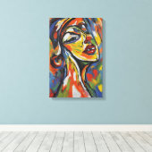 Vet Abstract Portret - Expressionisme Kunst Canvas Afdruk (Insitu (Houten vloer))