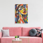 Vet Abstract Portret - Expressionisme Kunst Canvas Afdruk (Insitu (Woonkamer))