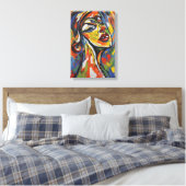 Vet Abstract Portret - Expressionisme Kunst Canvas Afdruk (Insitu (Slaapkamer))