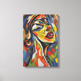 Vet Abstract Portret - Expressionisme Kunst Canvas Afdruk